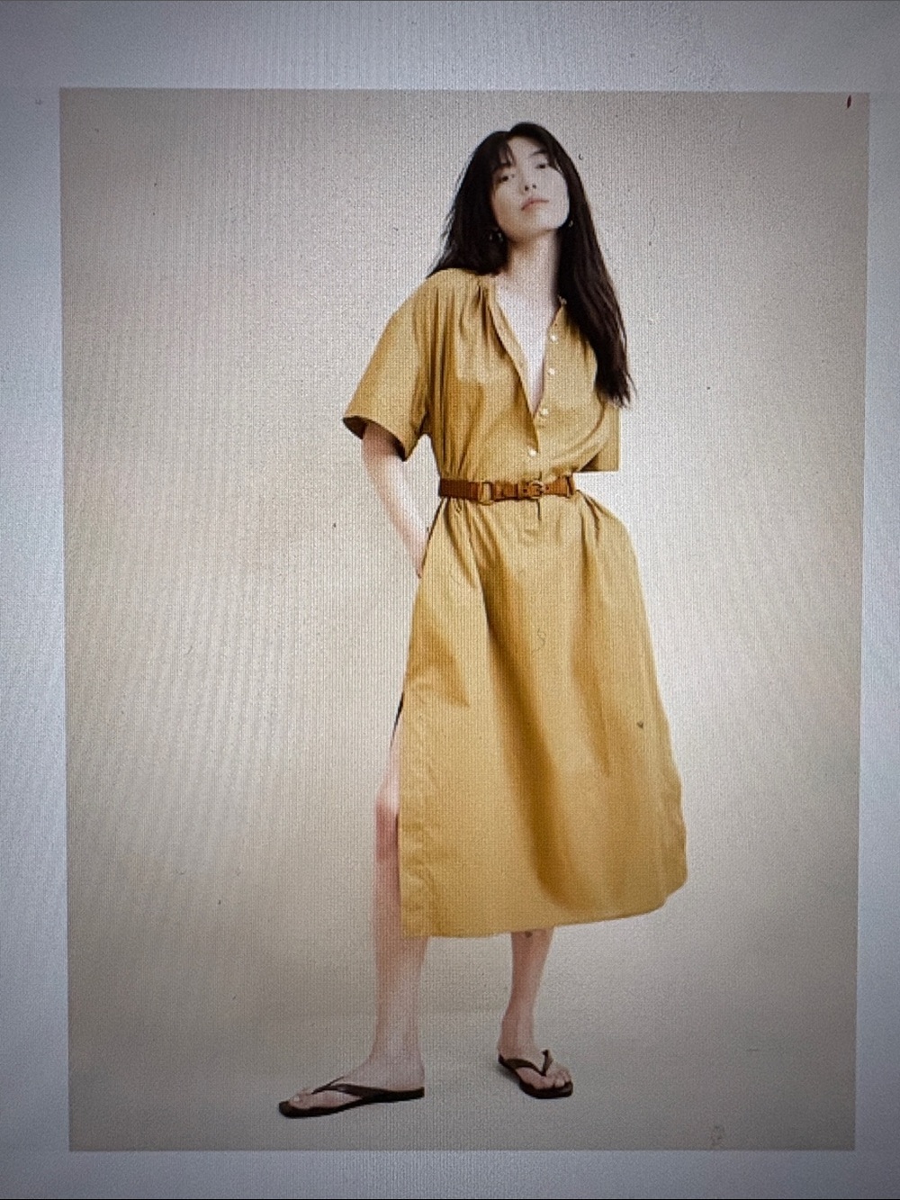 Banana Republic Factory Poplin Kaftan Maxi Oversize Beige Dress Size Medium